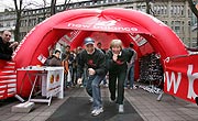 Christian Neureuther und Rosi Mittermaierr präsentierten den Speedrun in München